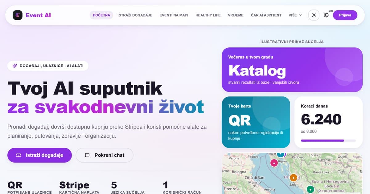 Event AI Asistent — pronađi događaj i isplaniraj izlazak uz AI